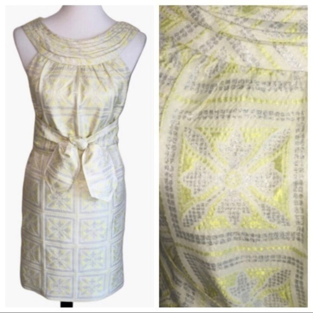 Eccoci Geo Print Metallic Detail Dress Size 2 EUC